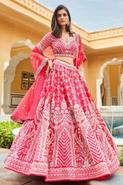 Mythili Lehenga Set-Berry Sorbet