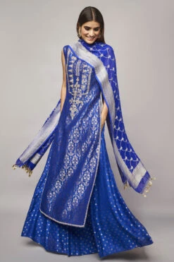Vaishi Sharara Set-Royal Blue