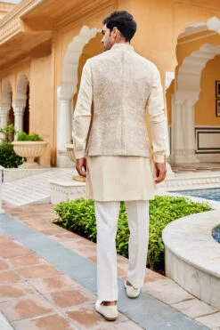 Gaith Nehru Jacket - Off White -Anita Dongre AD F22B15RS Offwhite 3