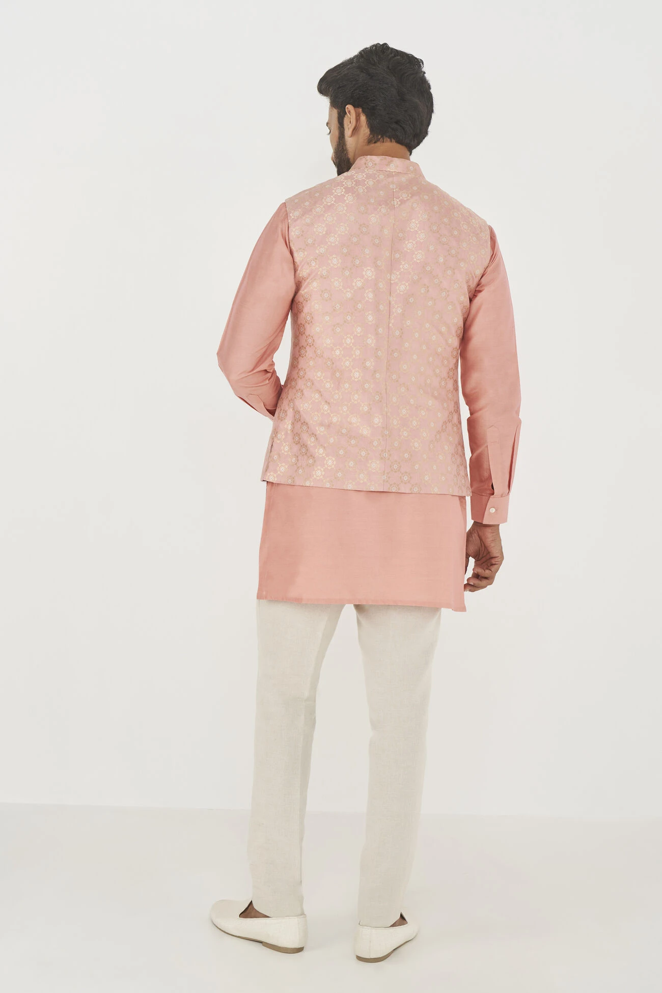 Nirved Nehru Jacket - Pink 5 Nirved Nehru Jacket - Pink - Image 3