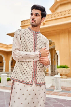 Darsa Nehru Jacket - Ivory -Anita Dongre AD F22B34RS Ivory 420copy