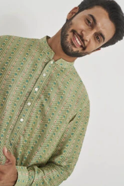 Gihan Kurta - Sage Green -Anita Dongre AD F22K10PRS Sage20green 5