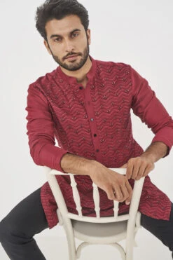 Gulzar Kurta- Maroon -Anita Dongre AD F22K16CS Maroon 5