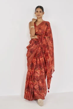 Tanaz Saree - Orange -Anita Dongre AD F22MA204 Orange 4