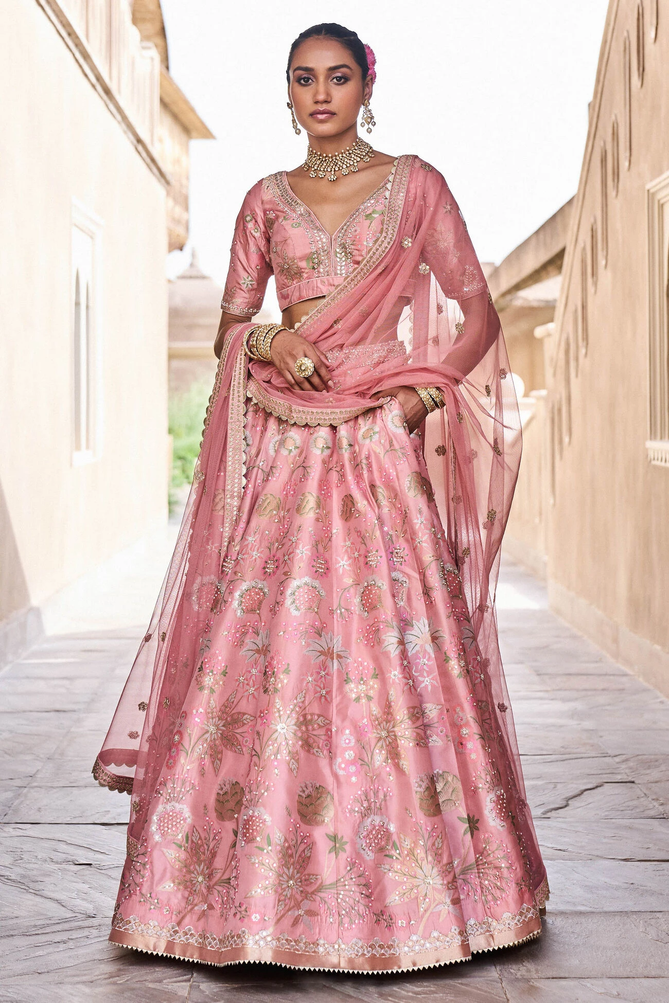 Bhramana Lehenga Set - Blush 3 Bhramana Lehenga Set - Blush