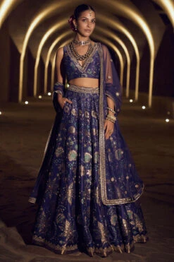 Bhramana Lehenga Set-Blue