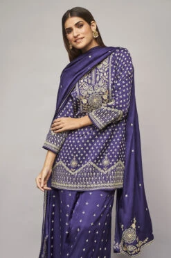 Saanjh Sharara Set-Purple -Anita Dongre AD F22R140 Purple 5