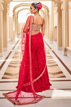 Aanandi Gharara Set - Red -Anita Dongre AD F22R173 Red 3