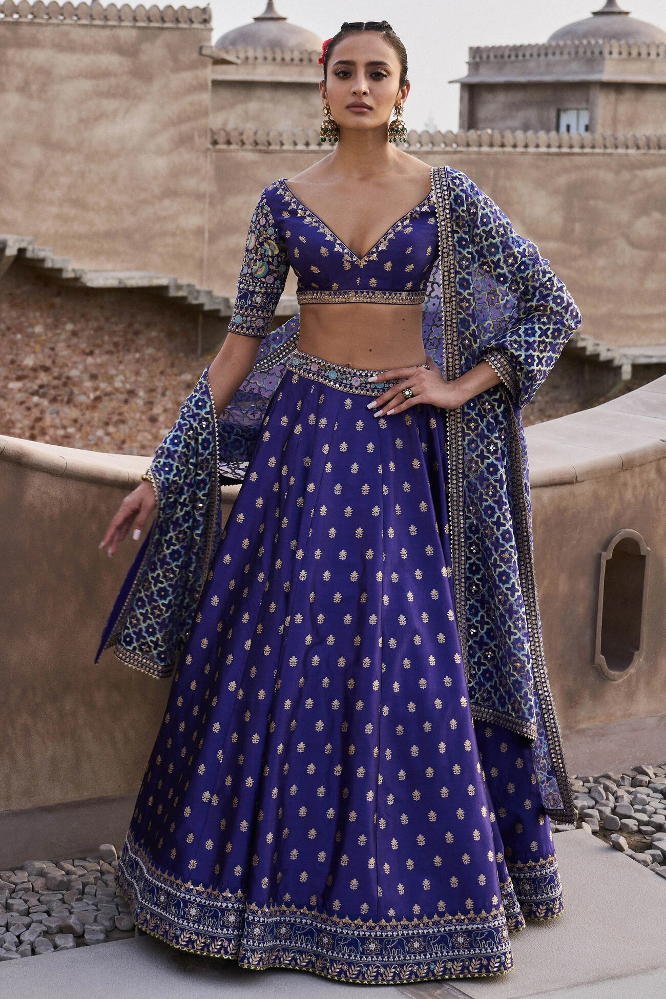 Ezra Lehenga - Blue 3 Ezra Lehenga - Blue