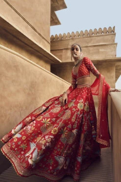 Visvam Lehenga - Red -Anita Dongre AD F22R620 Red 2