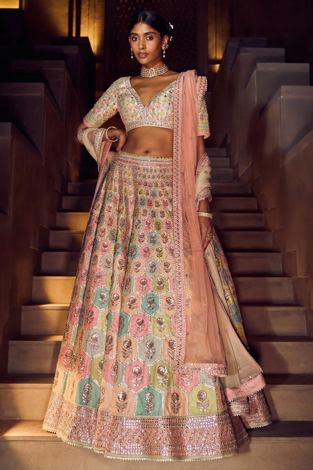 Kalakara Lehenga - Cream 3 Kalakara Lehenga - Cream