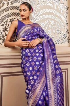Tvesa Benarasi Saree - Blue 9 Tvesa Benarasi Saree - Blue -Anita Dongre AD OBR1 Blue 4