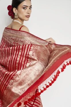 Hargun Benarasi Saree - Red -Anita Dongre BSR109 Red 7