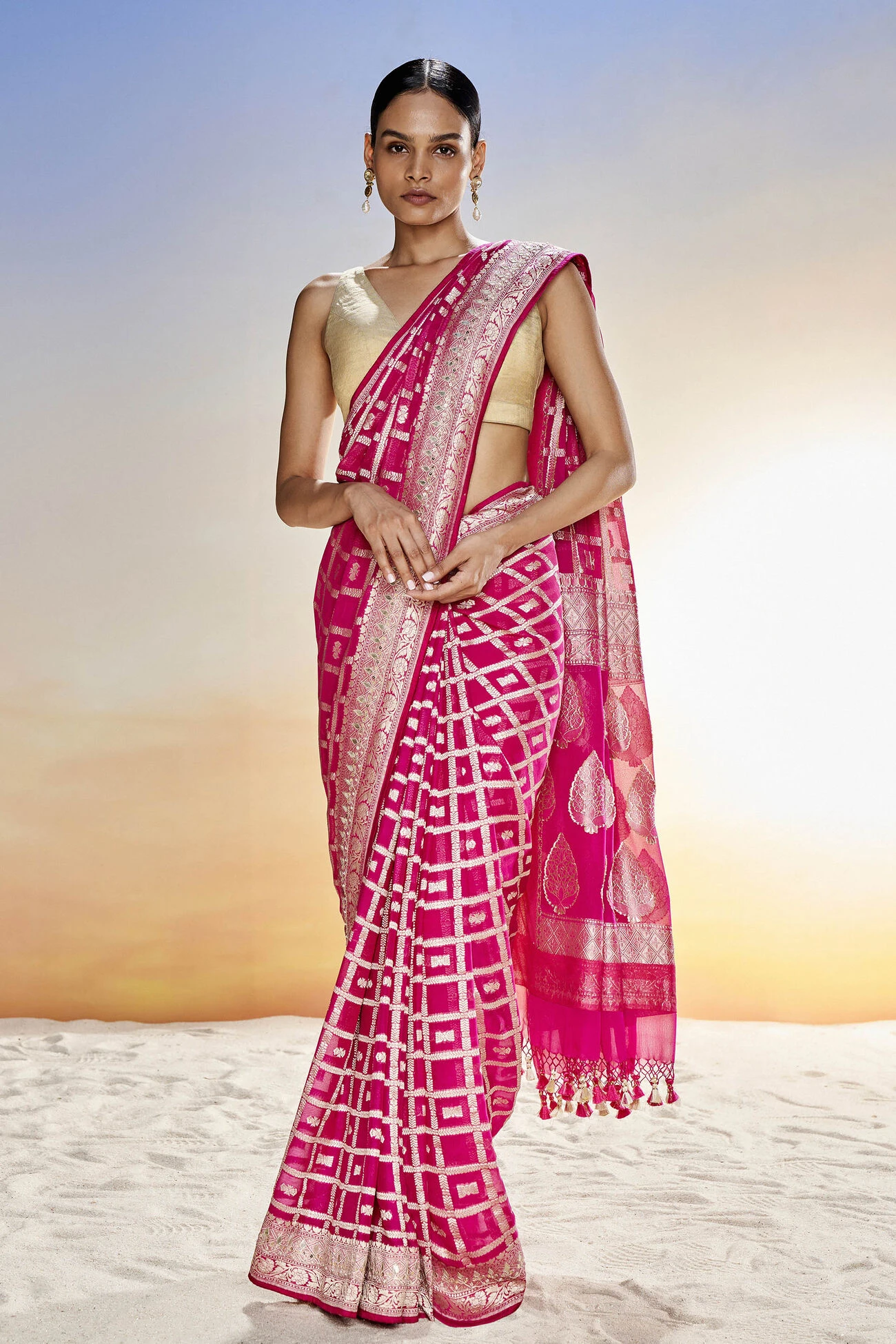 Chitra Benarasi Saree - Pink 3 Chitra Benarasi Saree - Pink