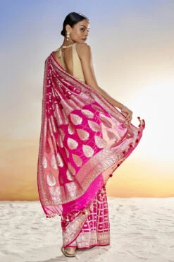 Chitra Benarasi Saree - Pink 10 Chitra Benarasi Saree - Pink -Anita Dongre BSR117 HOTPINK 3