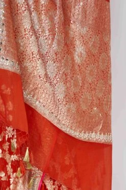 Nazaha Benarasi Saree - Orange -Anita Dongre BSR124 Orange 7