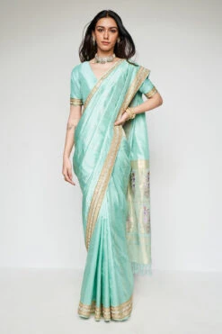 Mithila Benarasi Saree - Powder Blue
