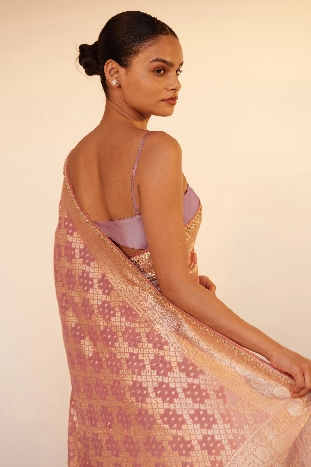 Gul Benarasi Saree - Blush 6 Gul Benarasi Saree - Blush - Image 4
