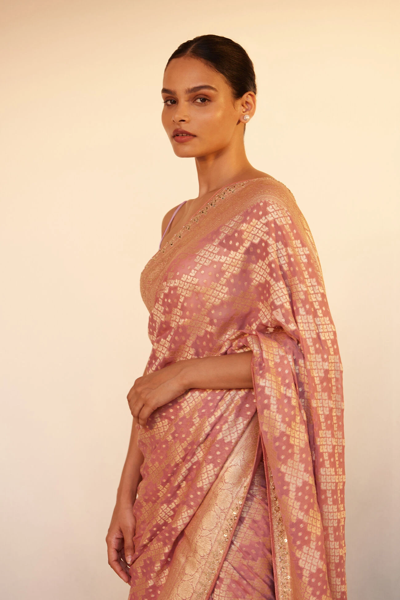Gul Benarasi Saree - Blush 7 Gul Benarasi Saree - Blush - Image 5