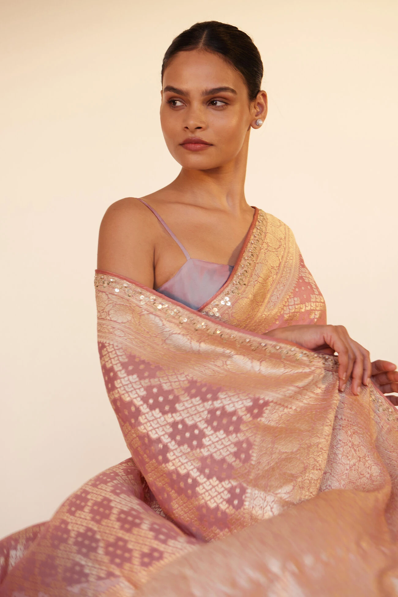 Gul Benarasi Saree - Blush 8 Gul Benarasi Saree - Blush - Image 6