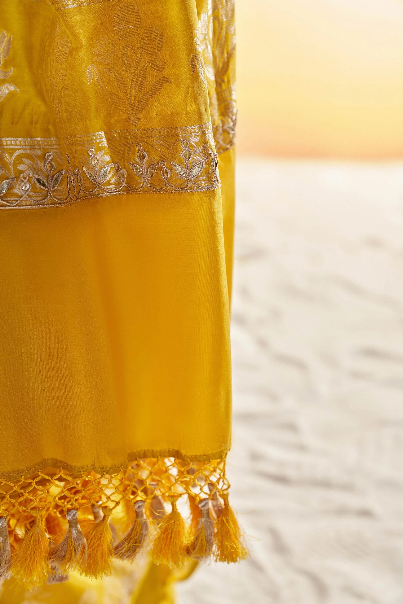 Sahana Benarasi Saree -Mustard 9 Sahana Benarasi Saree -Mustard - Image 7