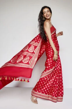 Shalena Benarasi Saree - Red -Anita Dongre BSR90A Red 4