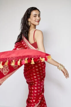 Shalena Benarasi Saree - Red -Anita Dongre BSR90A Red 6