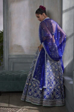 Vanishri Lehenga Set – Blue -Anita Dongre F21R21​LCD blue 3