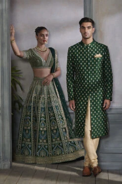 Paroksh Sherwani – Green -Anita Dongre F21SR54RSR Green 4