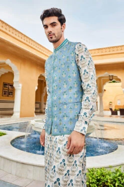 Kavan Nehru Jacket - PowderBlue -Anita Dongre F22B1RS Powderblue 4