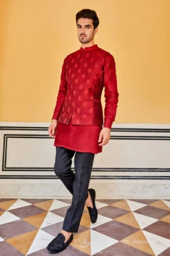Ehan Nehru Jacket - Maroon