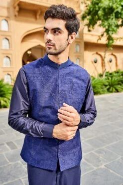 Naim Nehru Jacket - Navy 16 Naim Nehru Jacket - Navy -Anita Dongre F22B31RS Navy 4