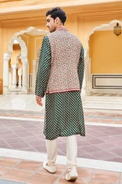 Arham Nehru Jacket - Emerald Green -Anita Dongre F22B37RS EmeraldGreen 3