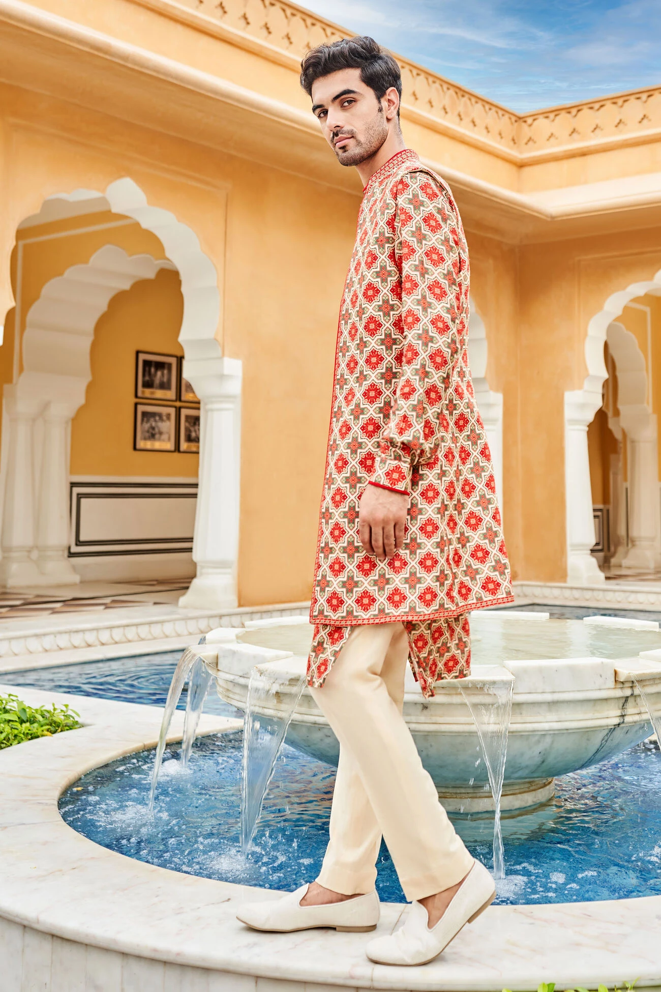 Kairav Nehru Jacket - Beige 5 Kairav Nehru Jacket - Beige - Image 3