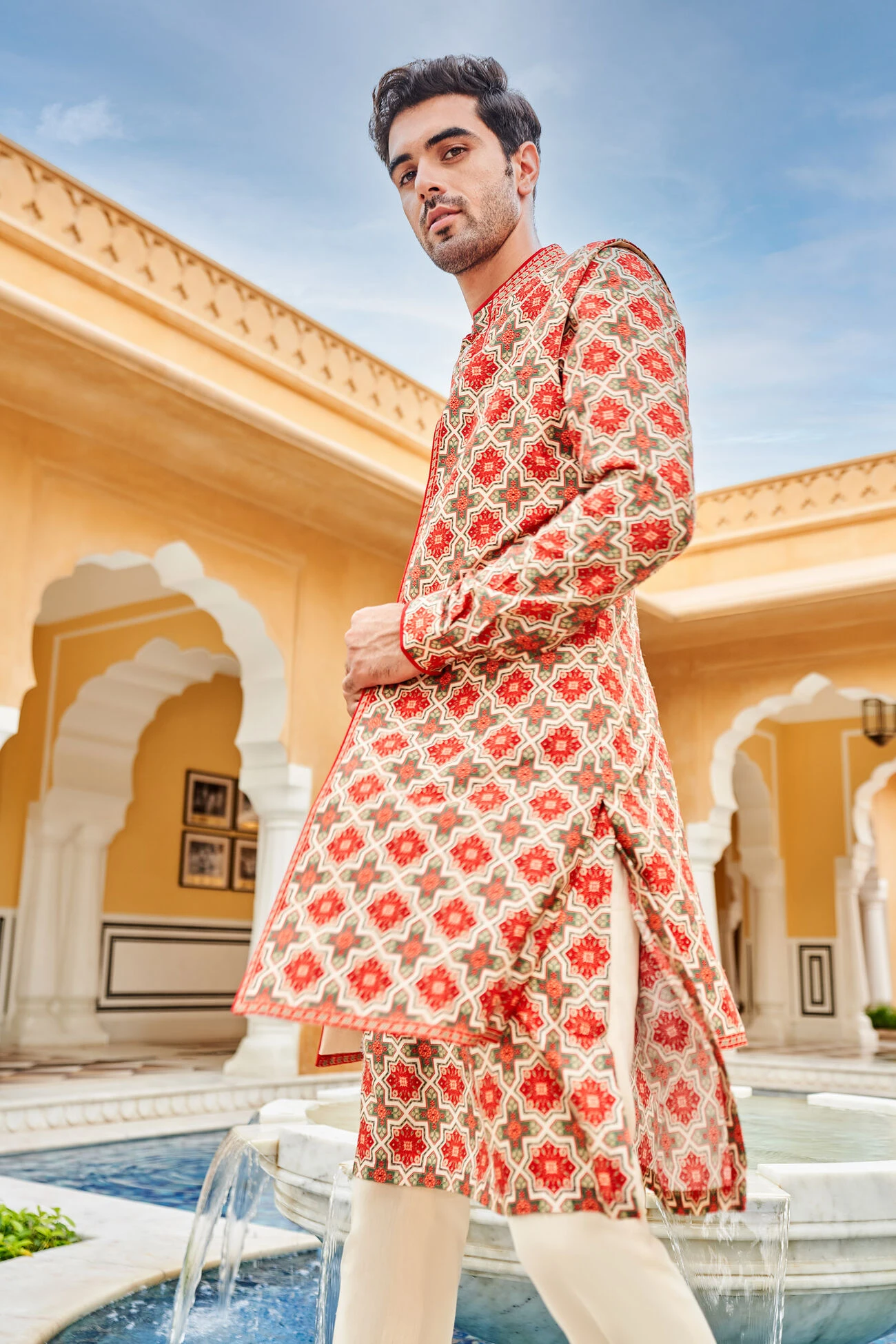 Kairav Nehru Jacket - Beige 6 Kairav Nehru Jacket - Beige - Image 4