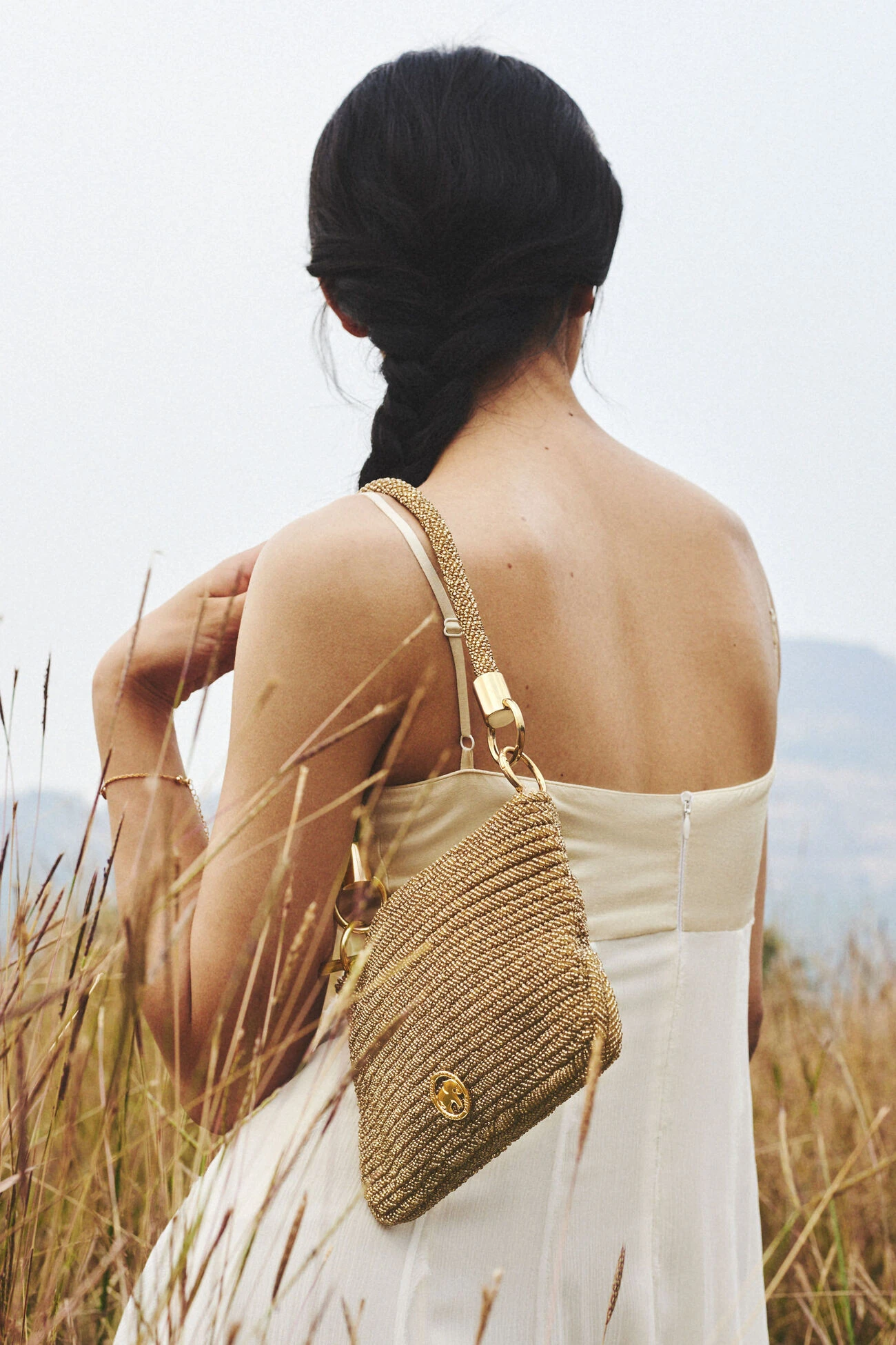 Champagne Gold Glass Beaded Bag 3 Champagne Gold Glass Beaded Bag