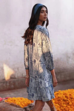 Kohinoor Tiered Dress - Indigo -Anita Dongre F22G111​ INDIGO 2