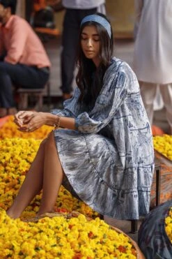 Kohinoor Tiered Dress - Indigo -Anita Dongre F22G111​ INDIGO 5