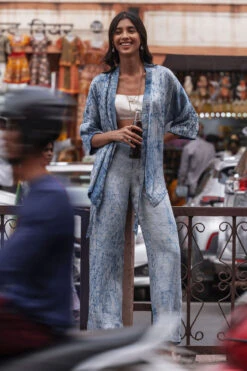 Jaipur Blue Overlap Coord Set - Indigo -Anita Dongre F22G705​ INDIGO 3