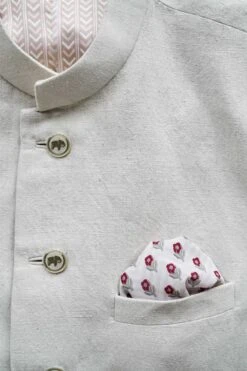 Ryaan Pocket Square - Off White -Anita Dongre F22PS4AC Owht 3