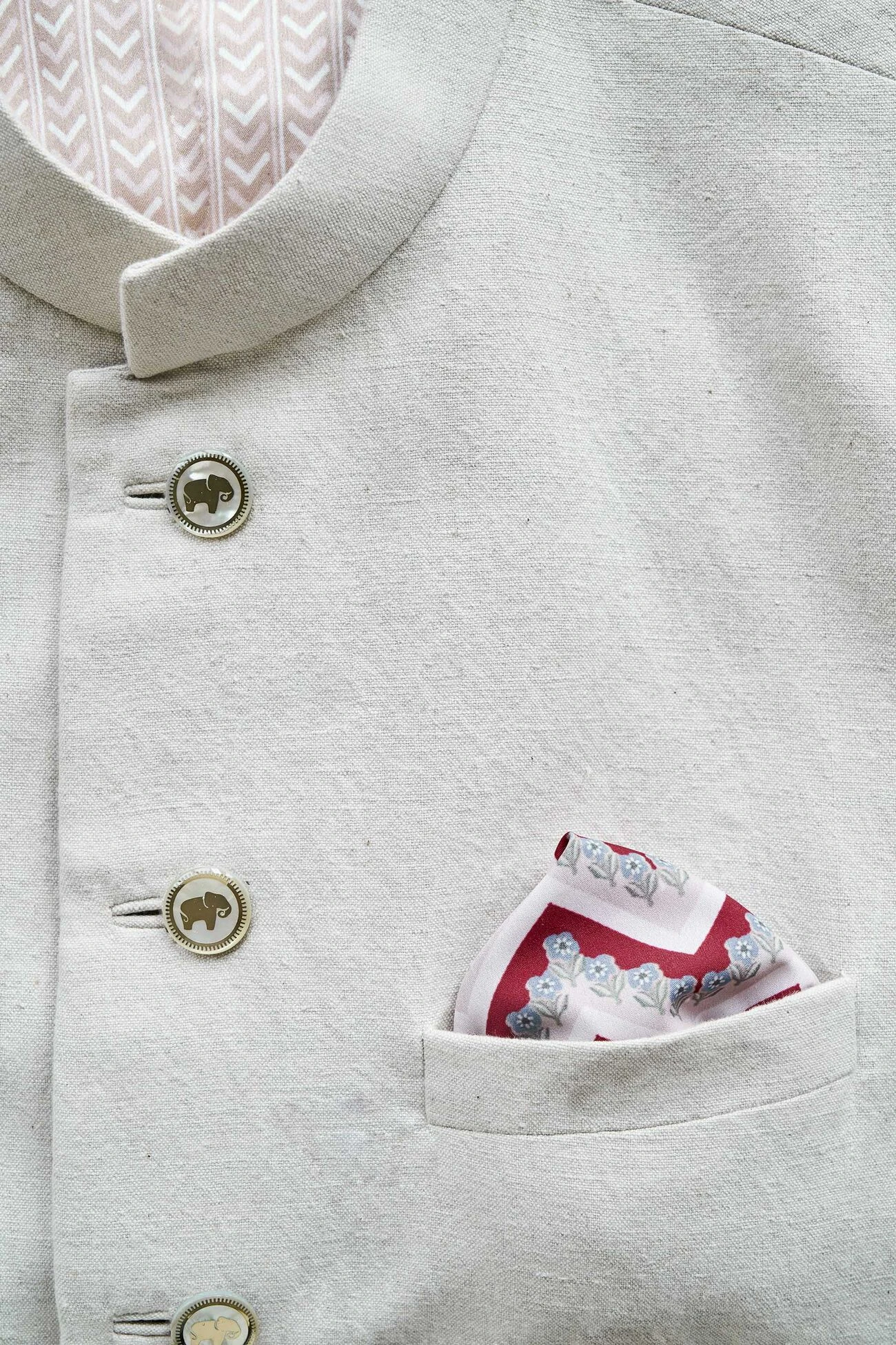 Ohas Pocket Square - Off White 5 Ohas Pocket Square - Off White - Image 3