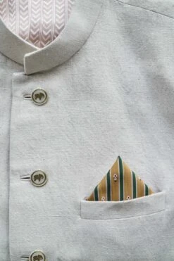 Savar Pocket Square - Mustard -Anita Dongre F22PS7AC Mstd 3