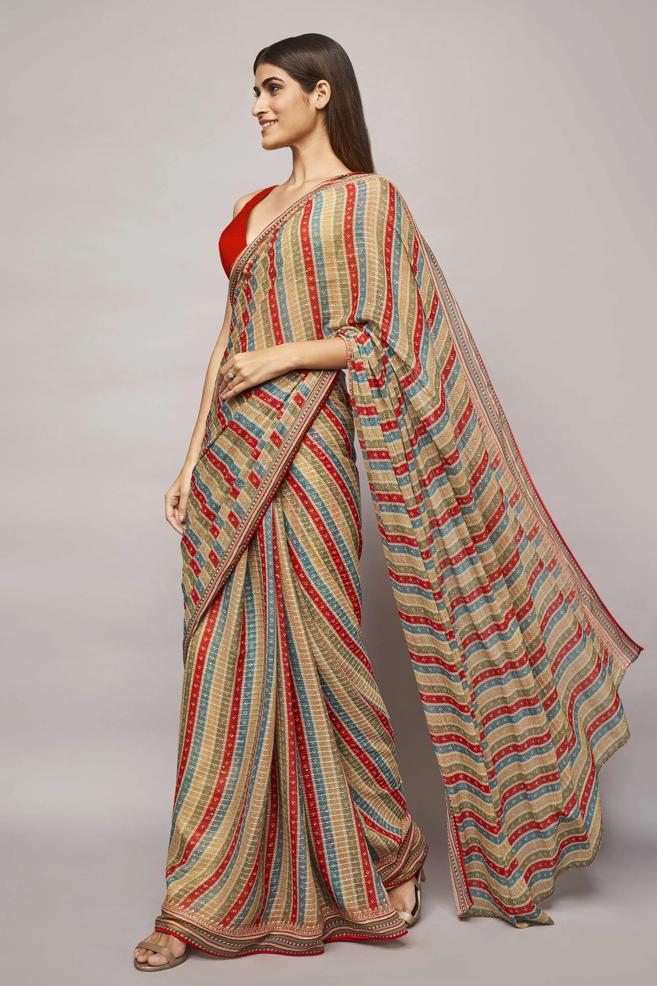 Alana Saree - Red 6 Alana Saree - Red - Image 4