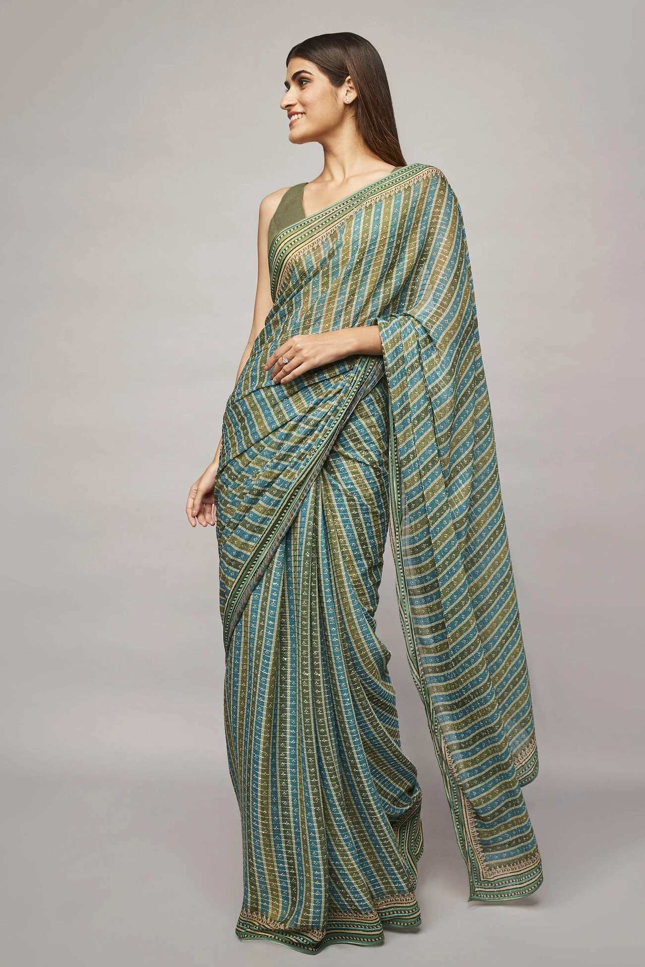 Alana Saree - Sage 3 Alana Saree - Sage