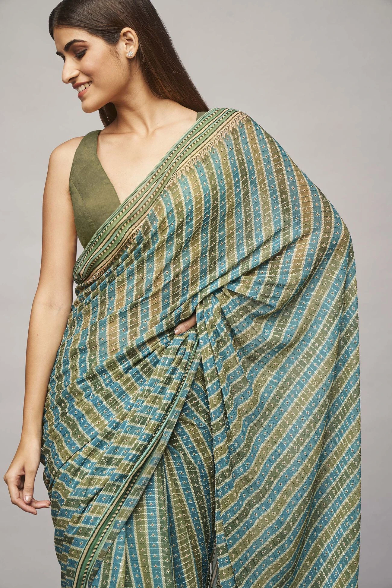 Alana Saree - Sage 6 Alana Saree - Sage - Image 4