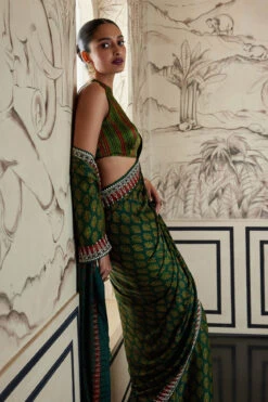 Zaaha Saree - Green -Anita Dongre F22S31A GREEN 3