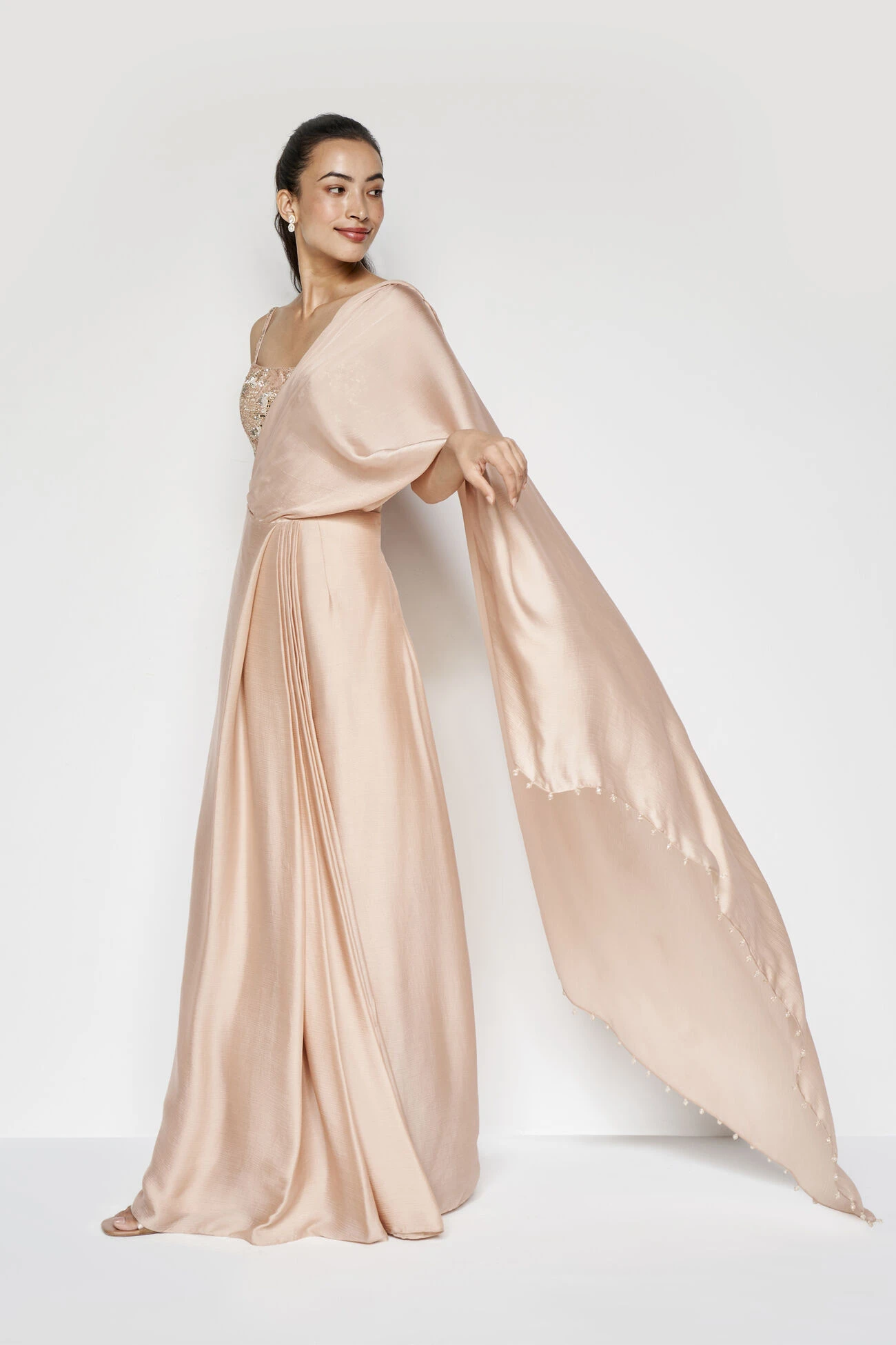 Aveline Saree - Hazelnut 4 Aveline Saree - Hazelnut - Image 2