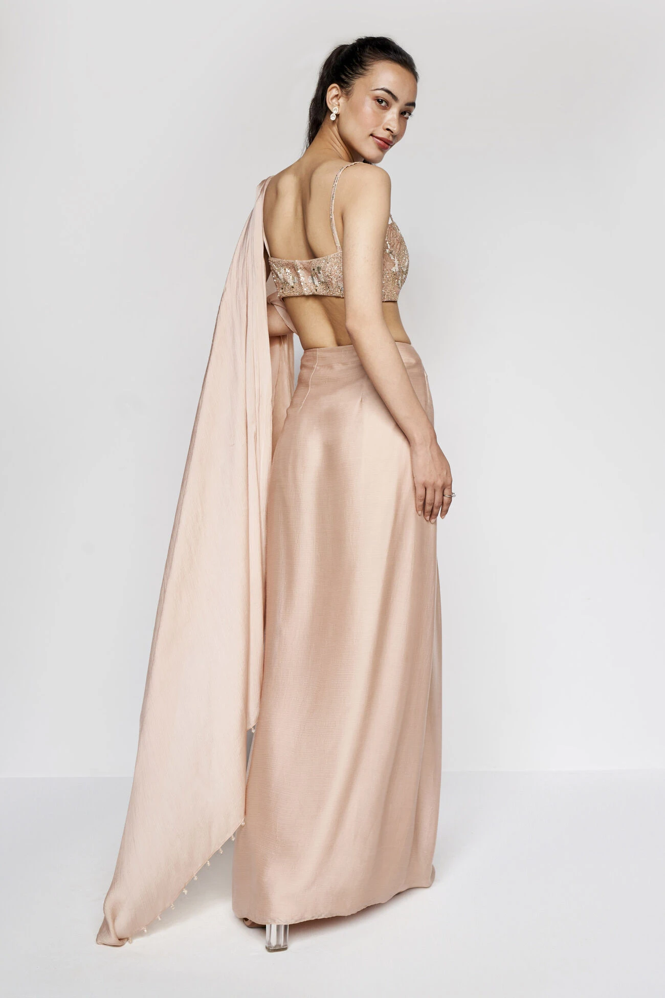 Aveline Saree - Hazelnut 6 Aveline Saree - Hazelnut - Image 4