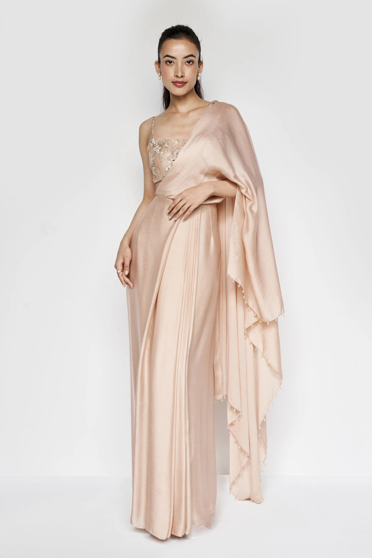 Aveline Saree - Hazelnut 7 Aveline Saree - Hazelnut - Image 5