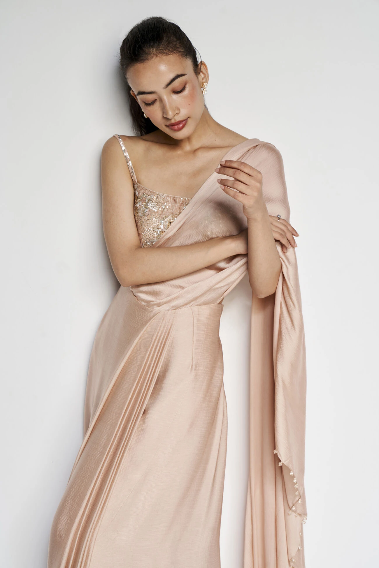 Aveline Saree - Hazelnut 8 Aveline Saree - Hazelnut - Image 6